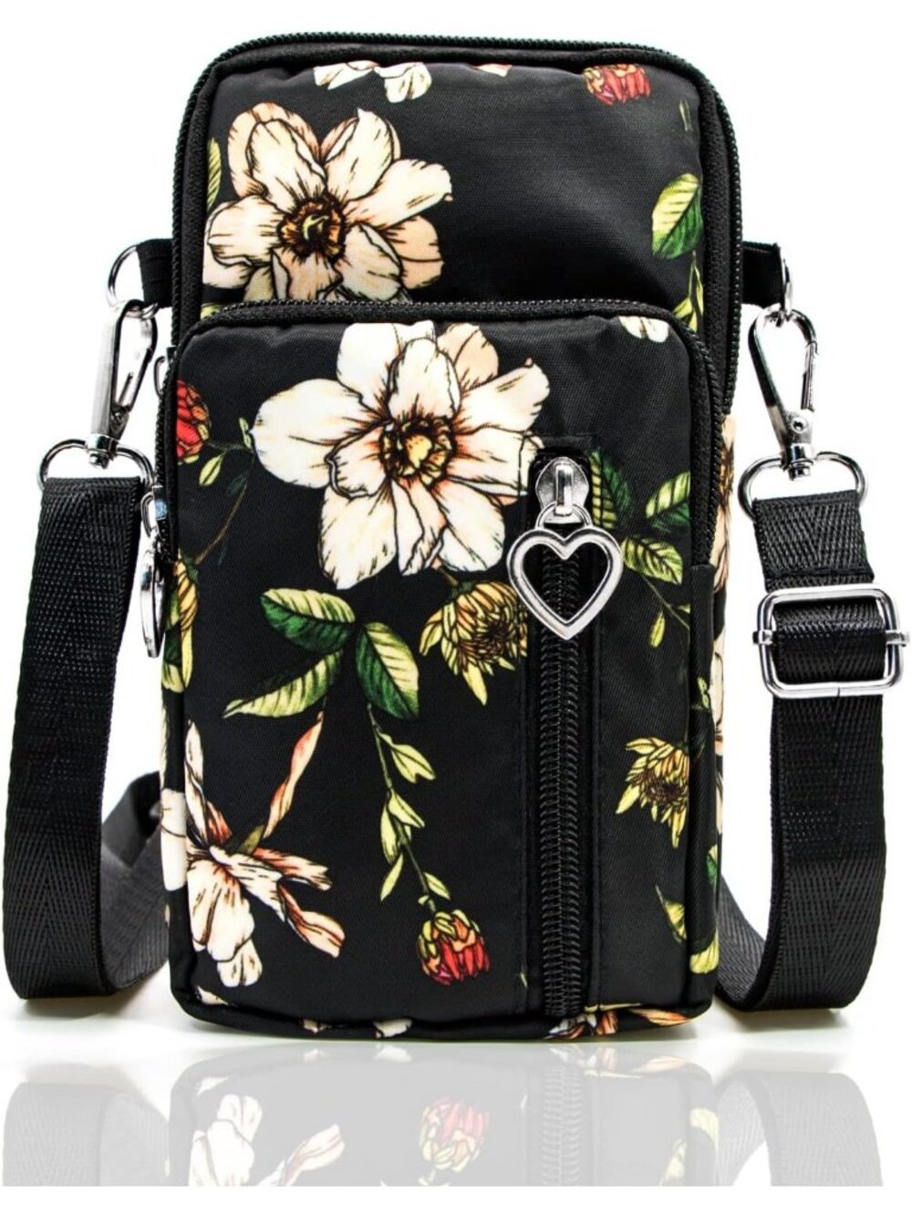 Women's Black Orchid Lightweight Small Cell Phone Travel Pouch Crossbody bags